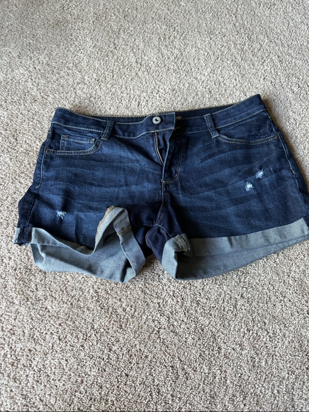 Arizona Jean Company Indigo Rolled Cuff Denim Shorts - Picture 1 of 6